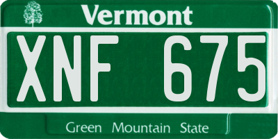 VT license plate XNF675