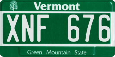 VT license plate XNF676
