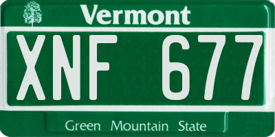 VT license plate XNF677