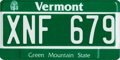 VT license plate XNF679