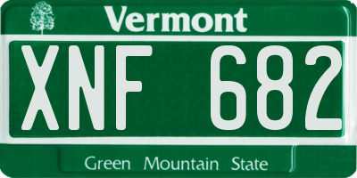 VT license plate XNF682