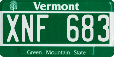 VT license plate XNF683