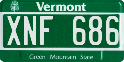 VT license plate XNF686