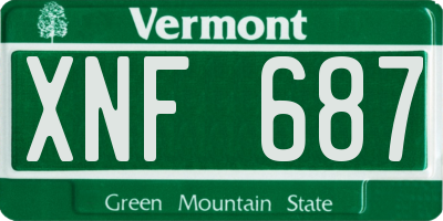 VT license plate XNF687