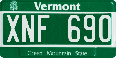 VT license plate XNF690