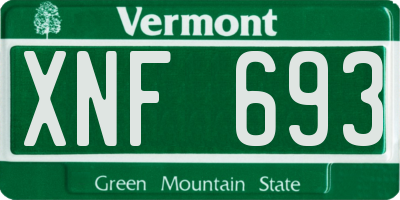 VT license plate XNF693