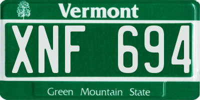 VT license plate XNF694