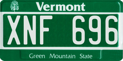 VT license plate XNF696