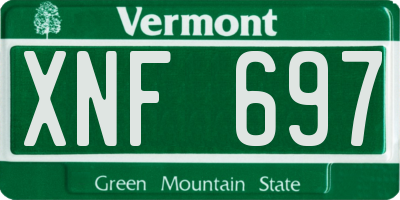 VT license plate XNF697