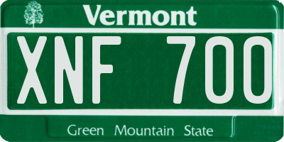 VT license plate XNF700