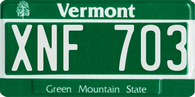 VT license plate XNF703
