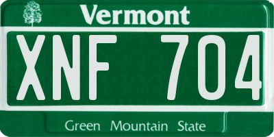 VT license plate XNF704