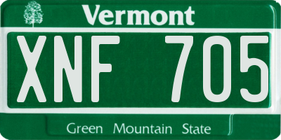 VT license plate XNF705