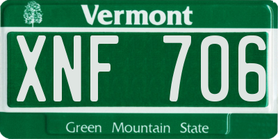 VT license plate XNF706