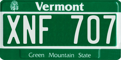 VT license plate XNF707