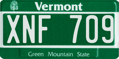 VT license plate XNF709