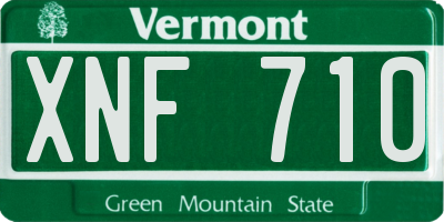 VT license plate XNF710