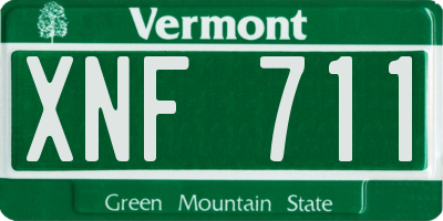 VT license plate XNF711