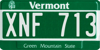 VT license plate XNF713