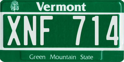 VT license plate XNF714
