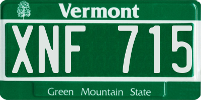 VT license plate XNF715