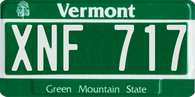 VT license plate XNF717