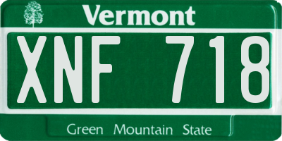 VT license plate XNF718