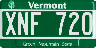 VT license plate XNF720
