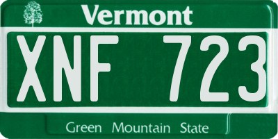 VT license plate XNF723