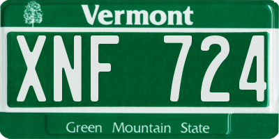 VT license plate XNF724