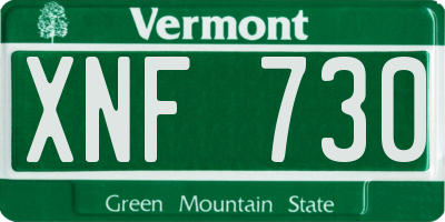VT license plate XNF730