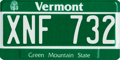 VT license plate XNF732