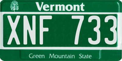 VT license plate XNF733