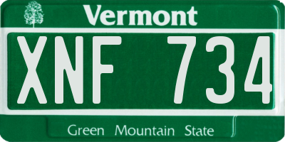 VT license plate XNF734