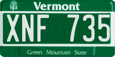VT license plate XNF735
