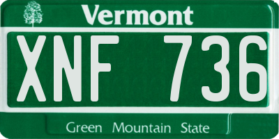 VT license plate XNF736