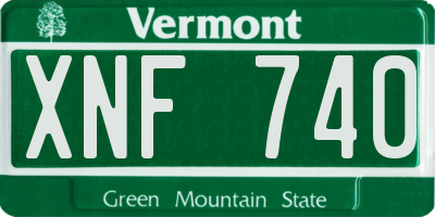 VT license plate XNF740