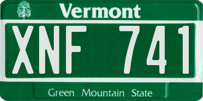 VT license plate XNF741
