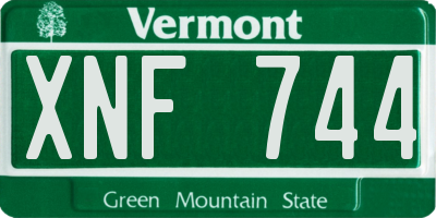 VT license plate XNF744