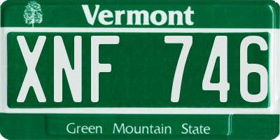 VT license plate XNF746