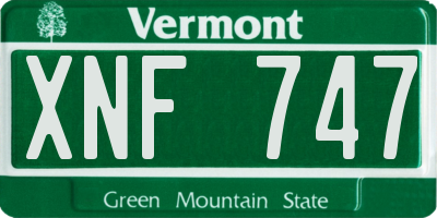 VT license plate XNF747