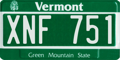 VT license plate XNF751