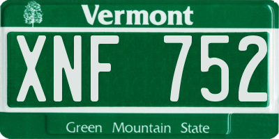 VT license plate XNF752