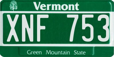 VT license plate XNF753