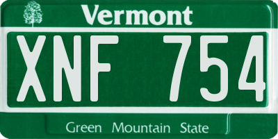 VT license plate XNF754