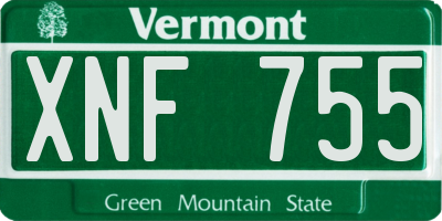 VT license plate XNF755