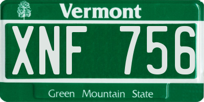 VT license plate XNF756