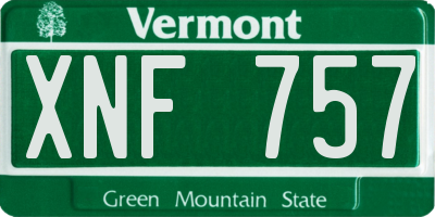 VT license plate XNF757