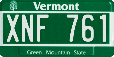 VT license plate XNF761