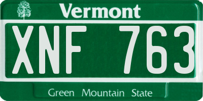 VT license plate XNF763